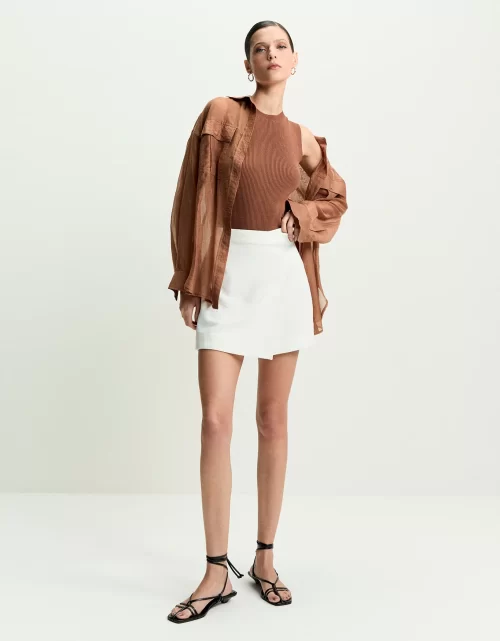 Shorts saia alfaiatado