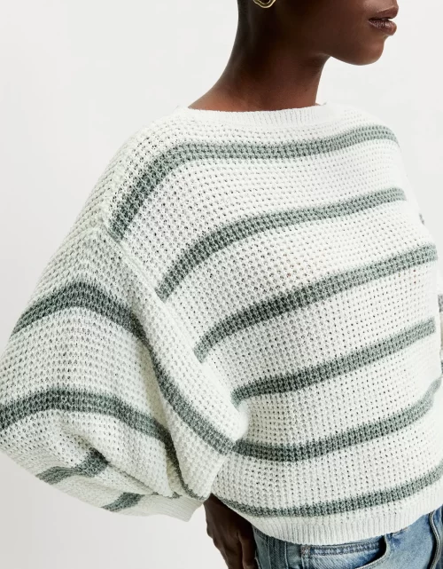 Blusa tricot listrada ampla - Image 2