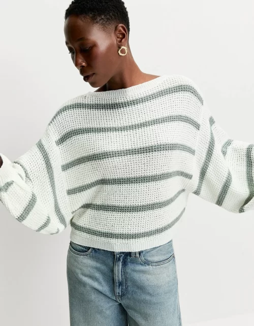 Blusa tricot listrada ampla - Image 3