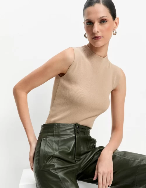 Regata tricot gola - khaki
