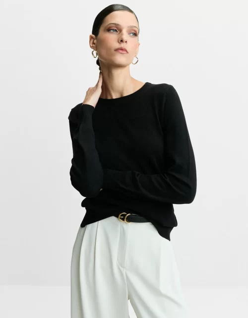 Blusa tricot básico preta