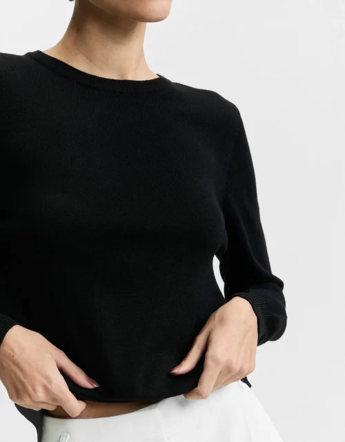Blusa tricot básico preta - Image 2