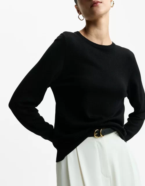 Blusa tricot básico preta - Image 3