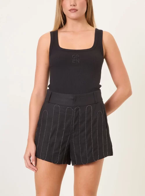 Short Bordado Preto