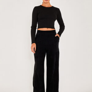 BLUSA ML BASICA RIB - PRETO