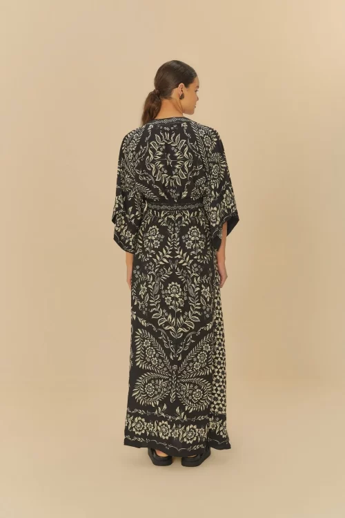 Vestido Longo Manga Estampado Borbolina - Image 4