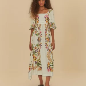 Vestido Cropped Lenço Passáro Em Flor