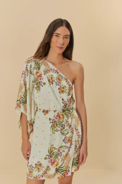 Vestido Curto Lenço Estampado Passáro Em Flor - Image 2