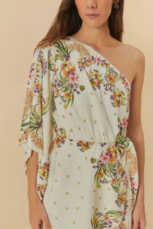 Vestido Curto Lenço Estampado Passáro Em Flor - Image 3