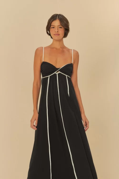 Vestido Cropped Recortes Com Viés