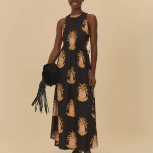 Vestido Midi Estampado Amalfi Abacaxi