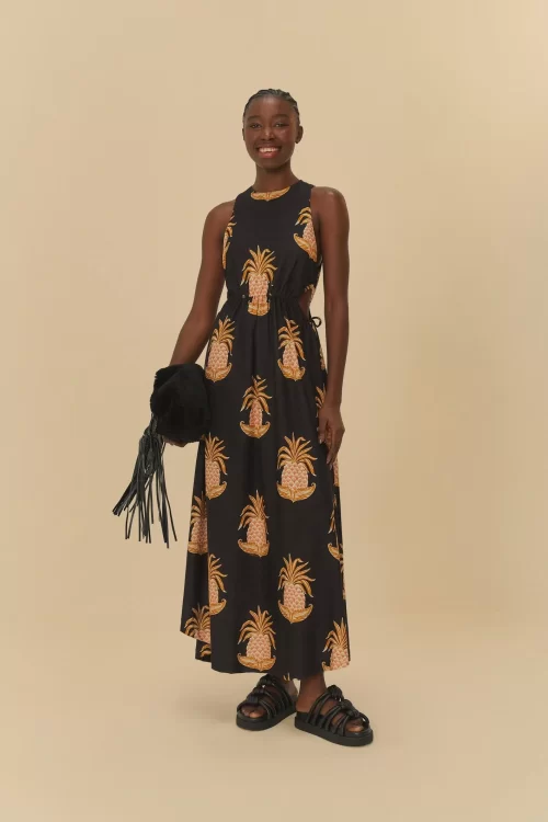 Vestido Midi Estampado Amalfi Abacaxi