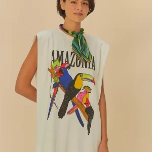 Vestido Curto Estampado Amazônia