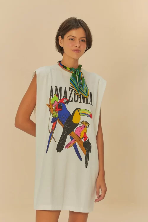 Vestido Curto Estampado Amazônia