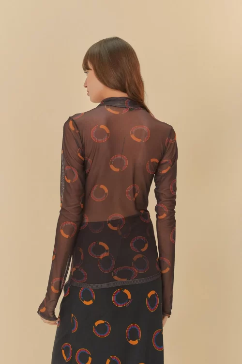 Blusa Gola Estampada Tule Tuca Poá - Image 3