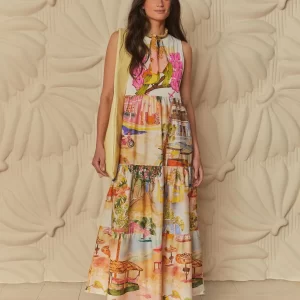 Vestido Cropped Estampado Farm Rio Passáros