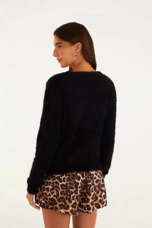 Cardigan Pelinho Curto Com Bolso - Image 2