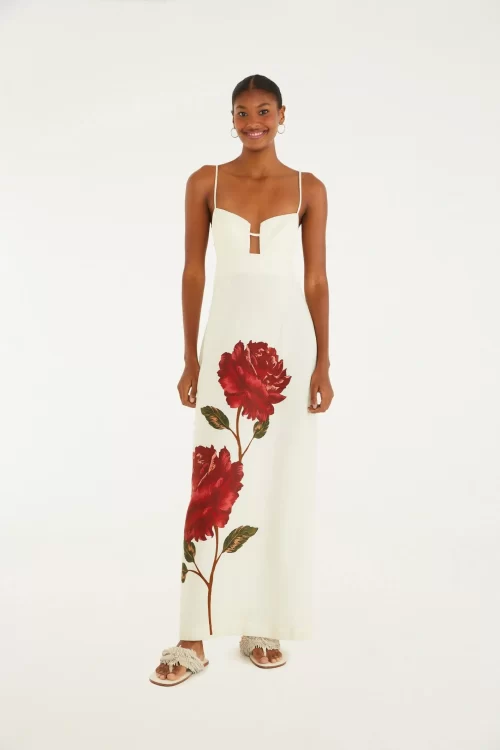Vestido Cropped Estampado Flor Rosália