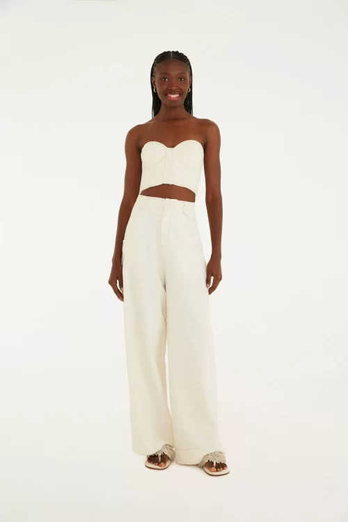 Calça Pregas Tweed