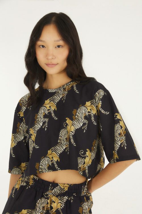 T-SHIRT CROPPED ZEBRA