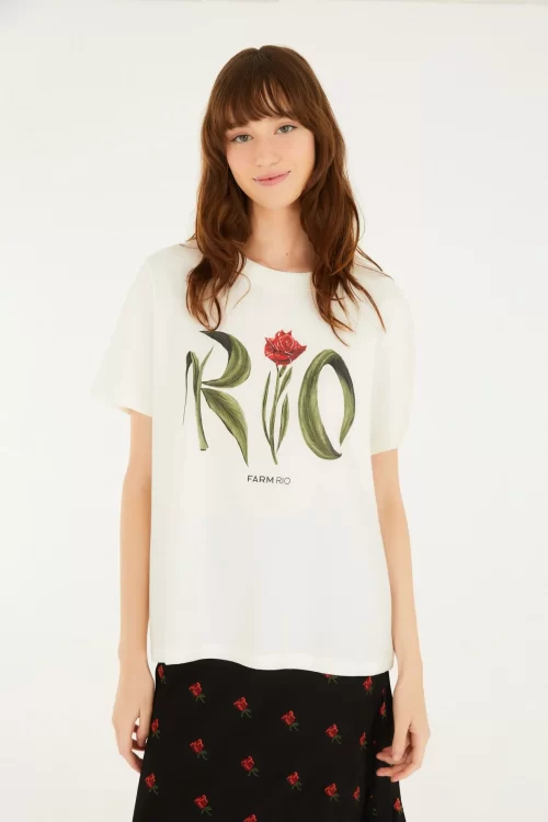T-Shirt Fit Rio Flor Off White