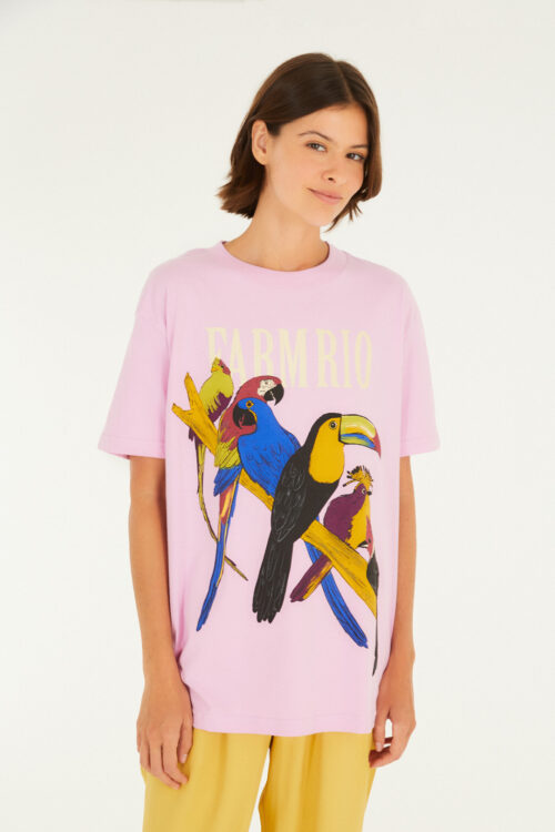 T-SHIRT MEDIA E DO BRASIL ROSA TUCANO