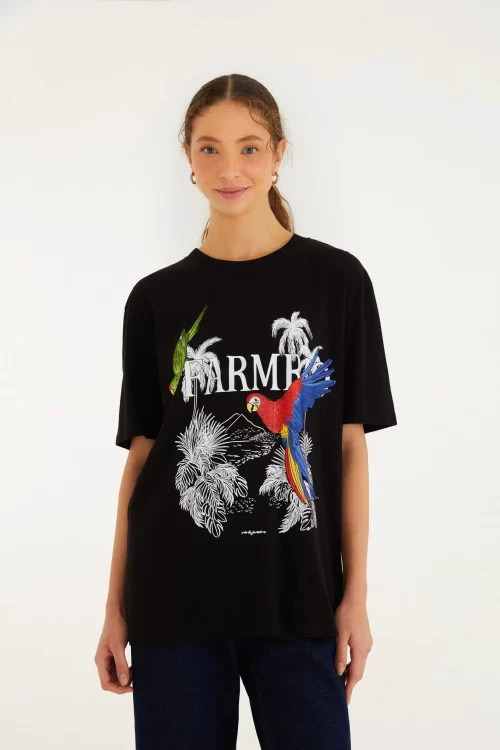 T-Shirt Media Paisagem Ipanema Preta