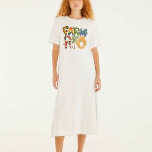 VESTIDO T-SHIRT CROPPED FARM RIO BICHOS