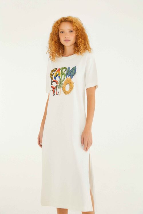 VESTIDO T-SHIRT CROPPED FARM RIO BICHOS - Image 2