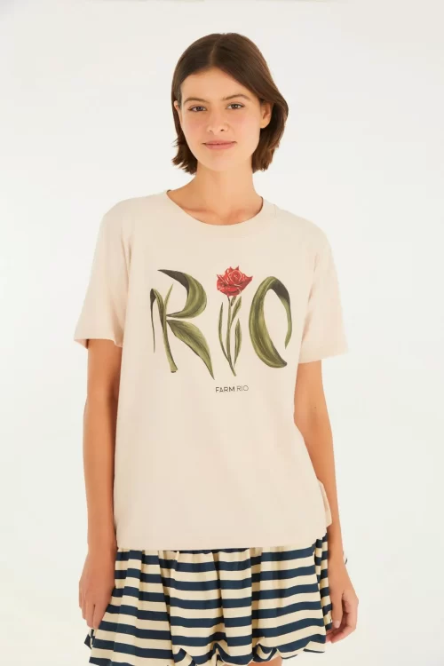 T-Shirt Fit Rio Flor Rosa Névoa - Image 2