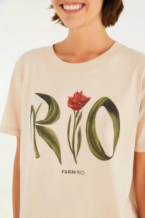 T-Shirt Fit Rio Flor Rosa Névoa - Image 3