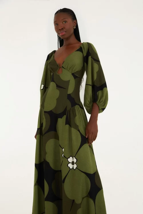 Vestido Mangas Estampado Flor Bela - Image 2