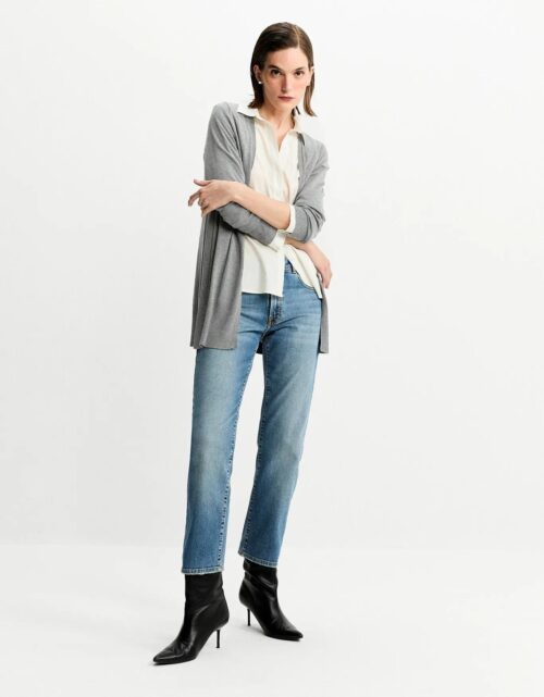 Cardigan tricot básico - cinza - Image 2