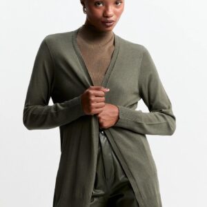 Cardigan tricot básico - verde militar