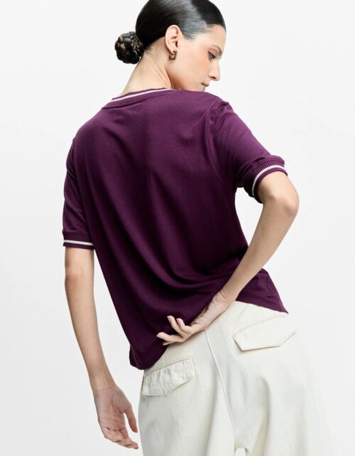 T-shirt retilínea contraste - Image 3
