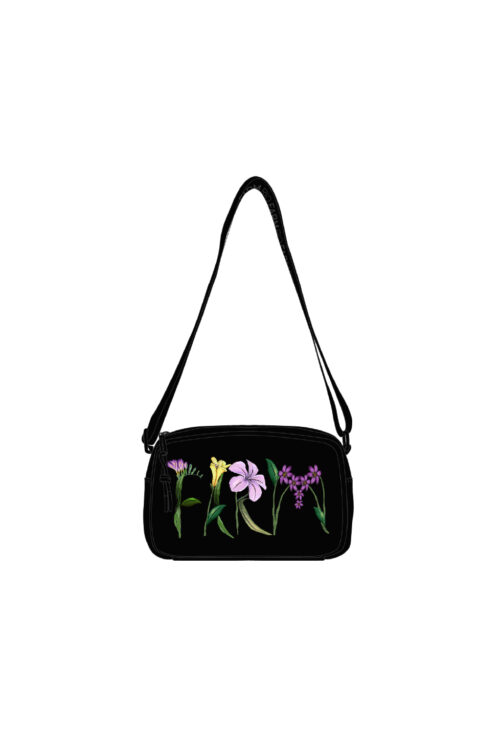 BOLSA FARM CHAMEGO ROMANCE EM FLOR PRETA