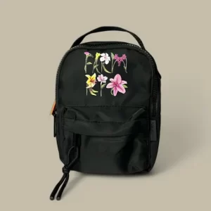 MINI MOCHILA FARM BOROGODÓ ROMANCE EM FLOR PRETA