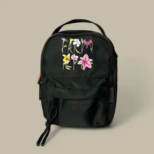 MINI MOCHILA FARM BOROGODÓ ROMANCE EM FLOR PRETA