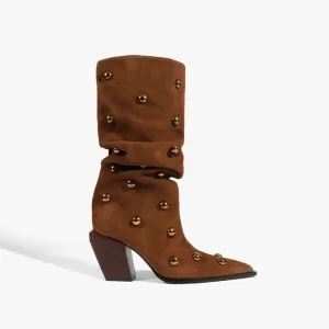 Bota Tulsa Studs Camurça Marrom