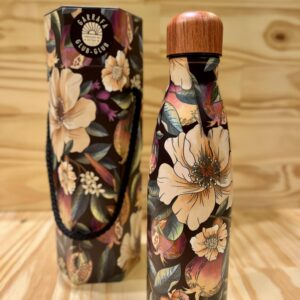 GARRAFA FARM GLUB GLUB 500ML ROMANCE EM FLOR MARROM