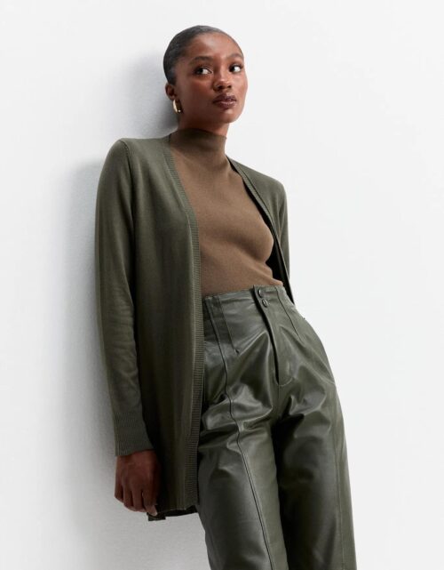 Cardigan tricot básico - verde militar - Image 3