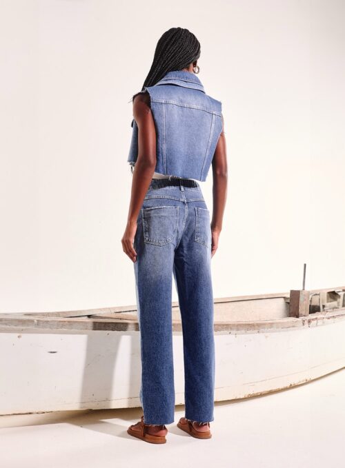COLETE JEANS CROPPED MUSCLE TEE ACABAMENTO A FIO - Image 2