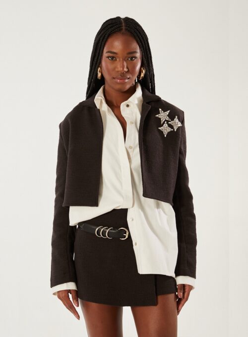 BLAZER CURTO COM APLICAÇÃO