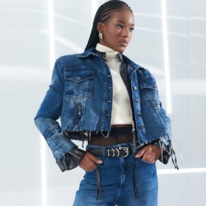 JAQUETA JEANS BARRA FIO