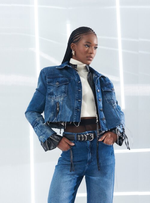 JAQUETA JEANS BARRA FIO