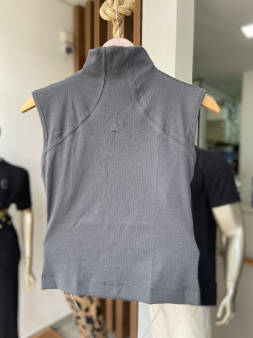 Blusa Canelada Open - cinza