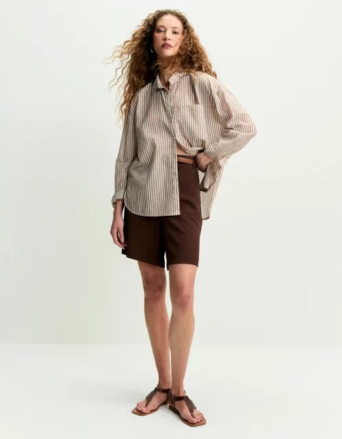 Camisa voil listras camel - Imagem 2