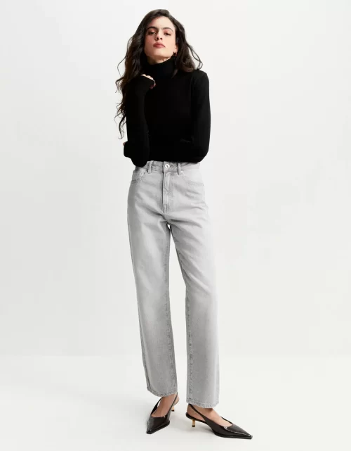 Calça jeans reta cinza - Image 3
