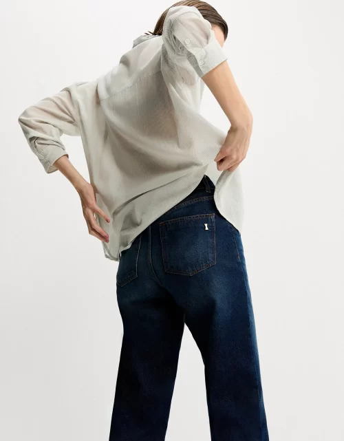 Calça jeans escuro reta - Image 4