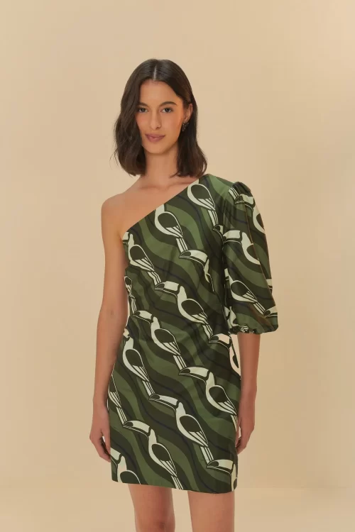 Vestido Curto Estampado Tucano Gráfico